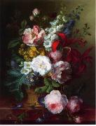 Floral, beautiful classical still life of flowers.134